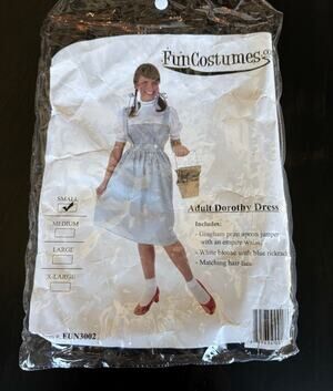 Fun Costumes Dorothy Wizard of Oz Adult Small Blue Gingham Halloween Costume